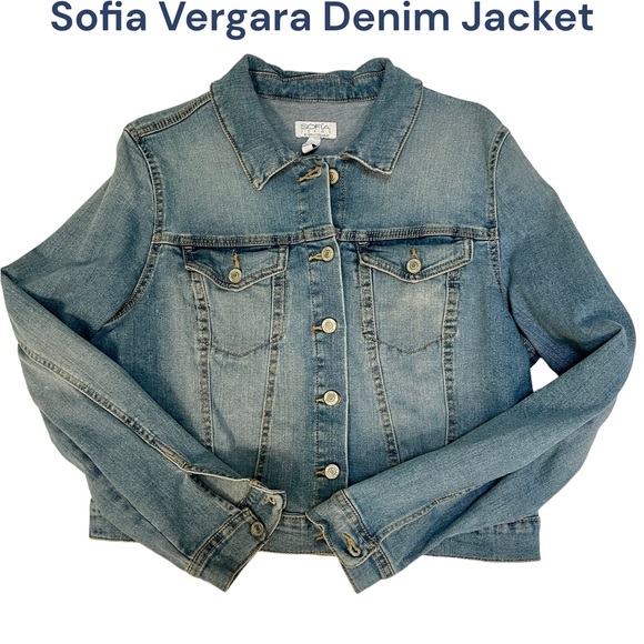 Sofia Vergara Denim Jean Jacket Ladies Size L - Picture 1 of 10